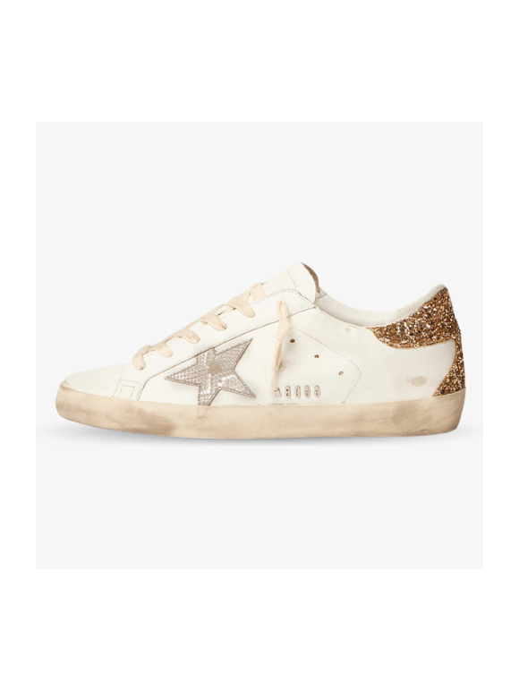 Golden Goose Superstar con Estrella con purpurina Gris