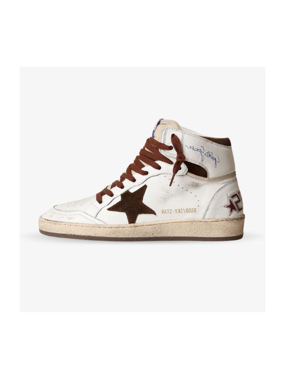 Golden Goose Sky Star Blancas con Estrella color Chocolate