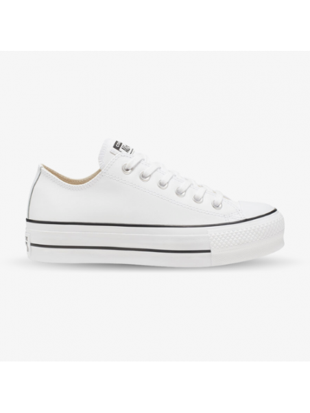 Converse bajas con plataforma blancas de cuero