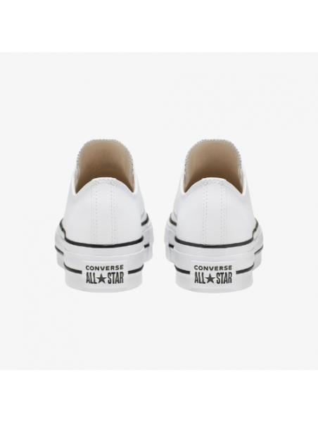Converse bajas con plataforma blancas de cuero