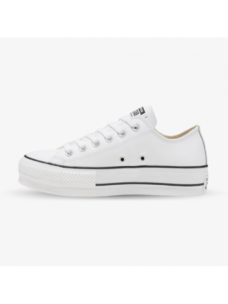 Converse bajas plataforma blancas online