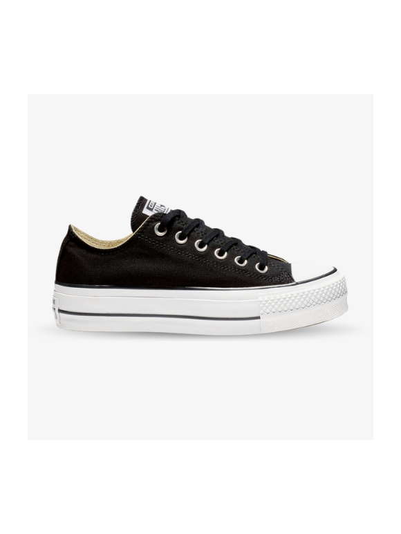 Converse bajas con plataforma negras