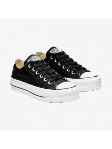 Converse bajas con plataforma negras