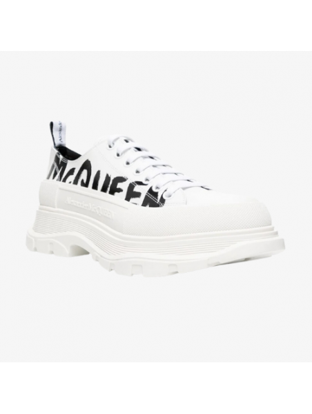 Alexander McQueen Tread Slick Bajas Blancas Grafiti