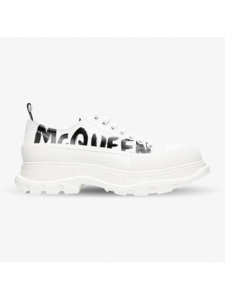 Alexander McQueen Tread Slick Bajas Blancas Grafiti