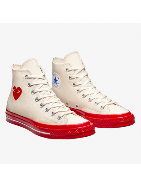 Converse Comme des Garçons play 2 altas beige