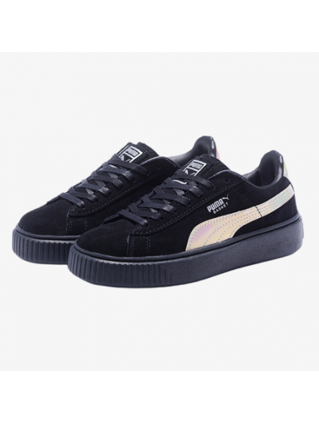 Puma Basket con Plataforma Negras Brillantes